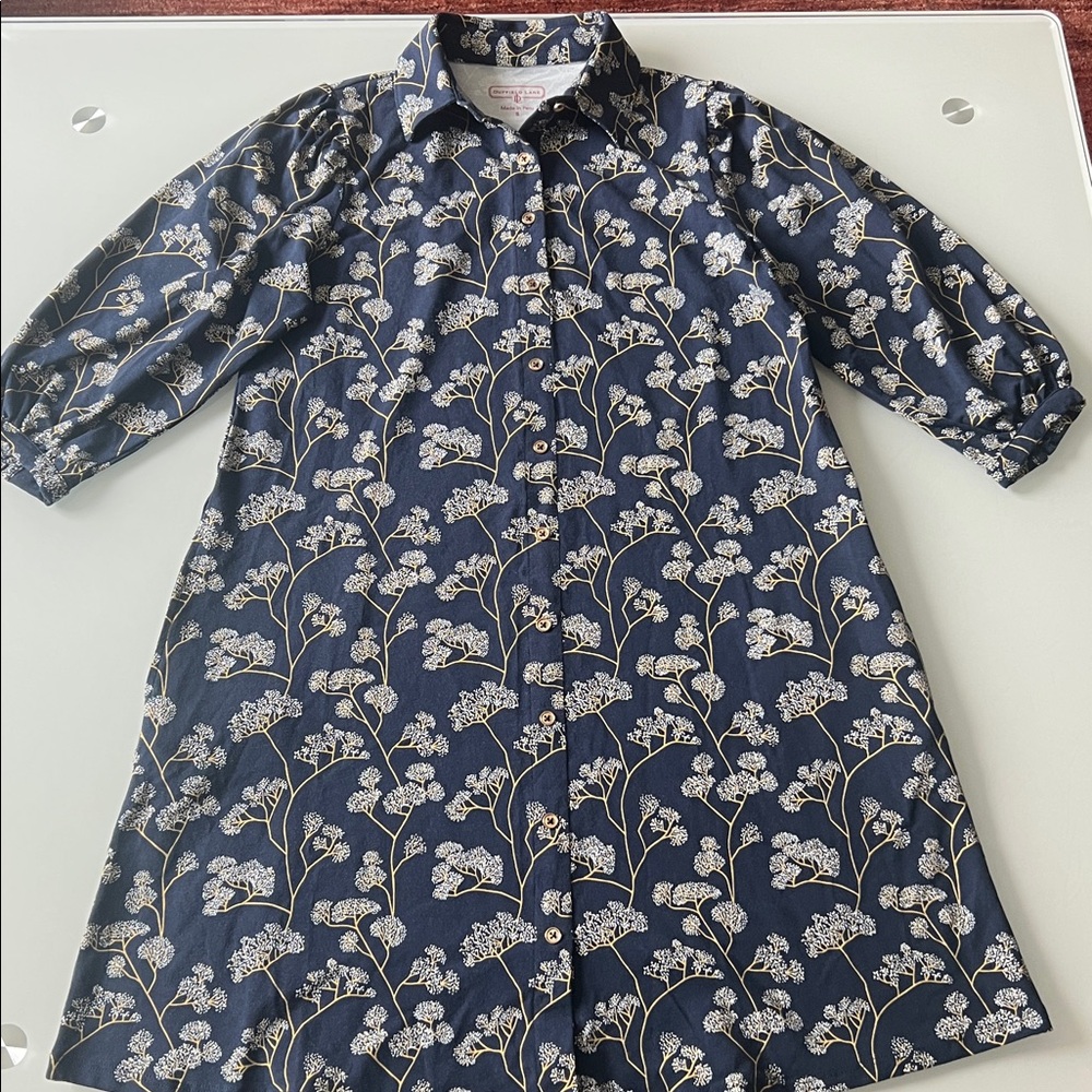 DUFFIELD LANE  ASHLYNN DRESS IN NAVY GROVE Sz S - Picture 6 of 15